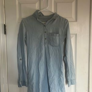 A light blue dress shirt with long sleeves from the brand so